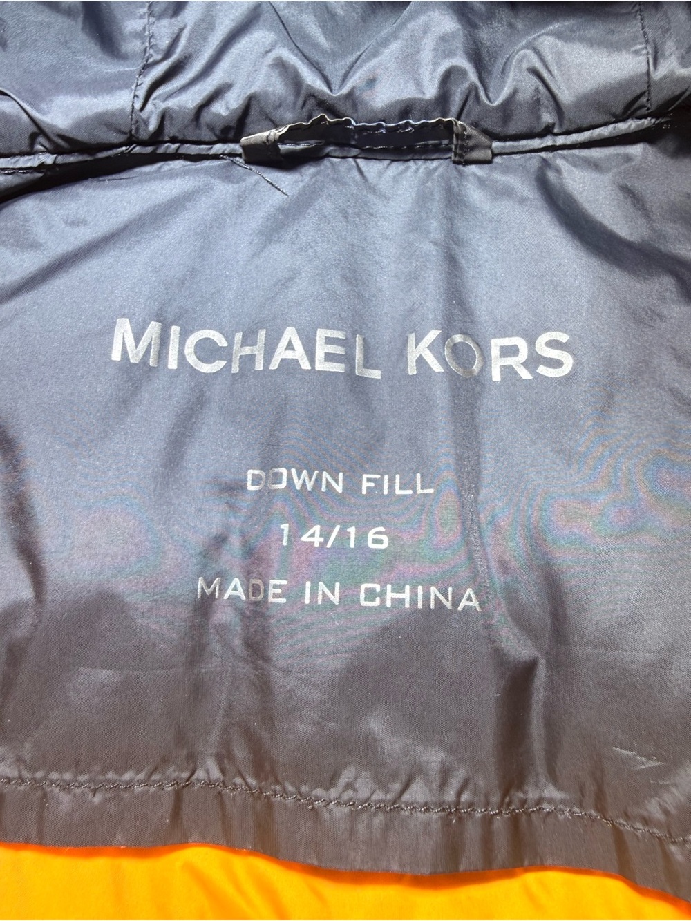 Michael Kors Boys Puffer Jacket black/camo Camo Zip Lined Down Fill Hood 14/16 - Picture 7 of 12